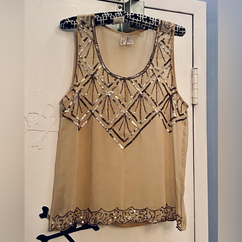 Sheer Sequins Sparkly Top